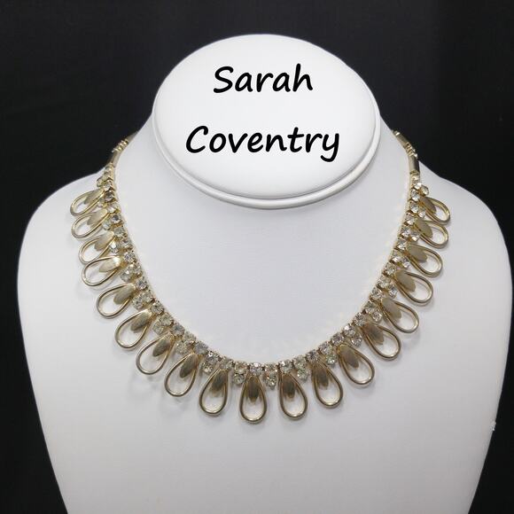 Vintage Sarah Coventry Rhinestone Choker Necklace, 1960s, 17 Inches - Picture 1 of 10